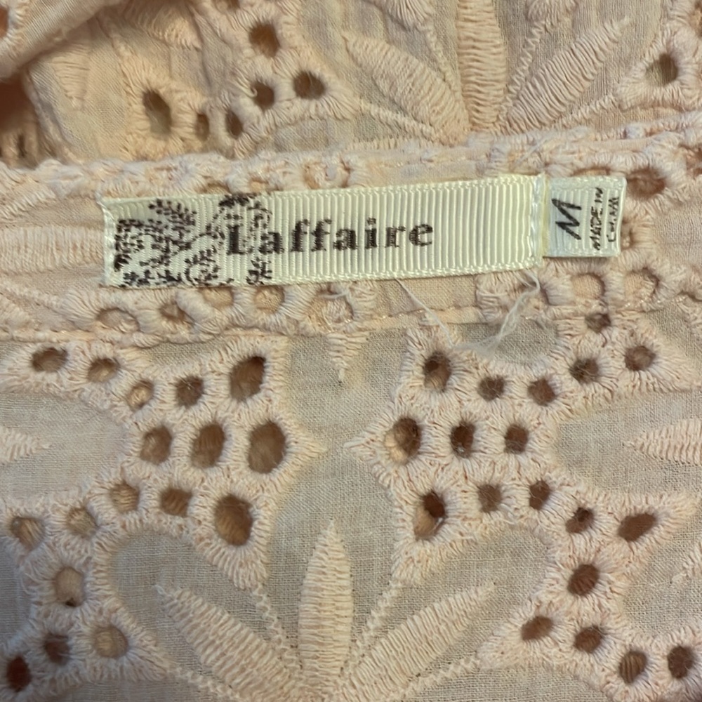 L’affaire peach eyelet cotton top; medium - Picture 8 of 9